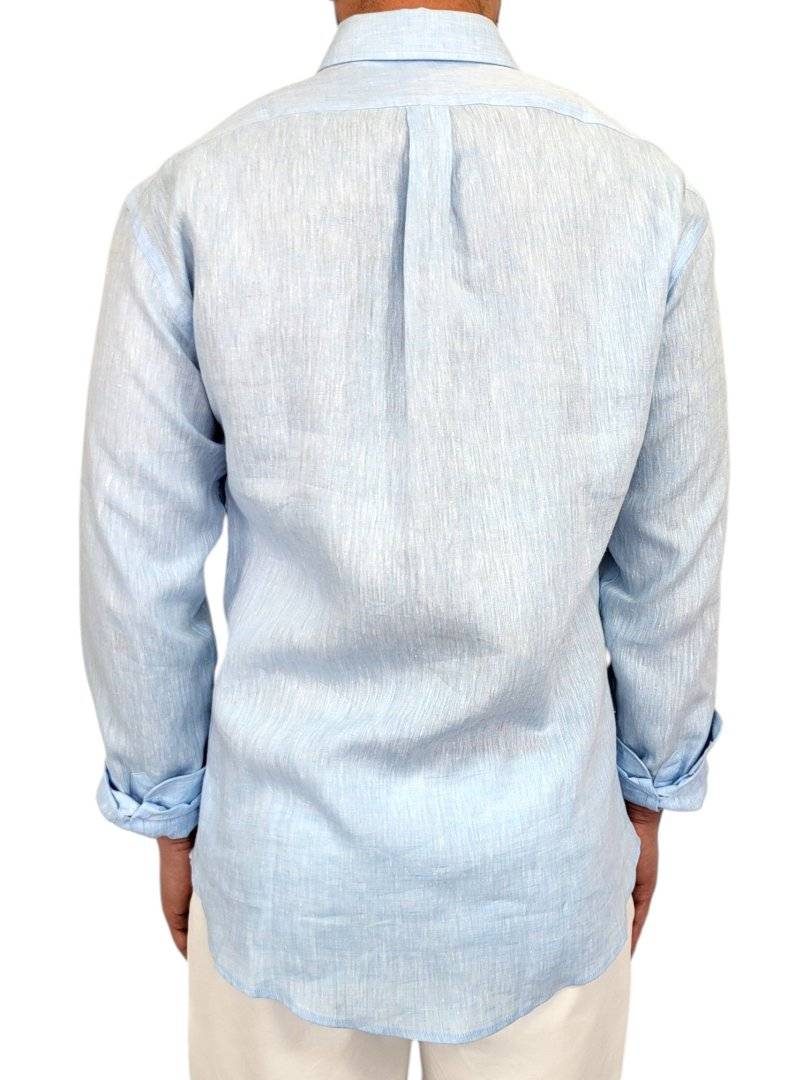 CAMASA FIRST LEVEL PORTOFINO PURE LINEN BLEU CIEL IN 100%